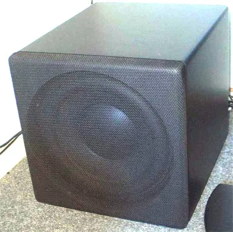 subwoofer: a loudspeaker designed to produce low-frequency sound, especially subbass