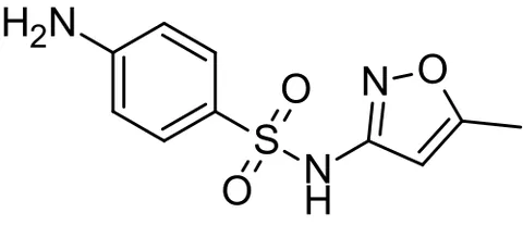 sulfamethoxazole: an antibacterial sulfonamide C₁₀H₁₁N₃O3S used alone or in combination with trimethoprim (as in the...