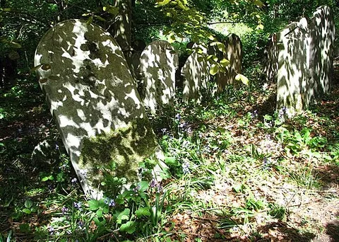 sun-dappled: of something marked by a shifting, broken pattern of bright spots of sunlight and areas of shade