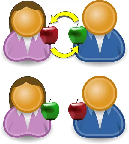 swap: to exchange or give (something) in an non-normal exchange (for something else)