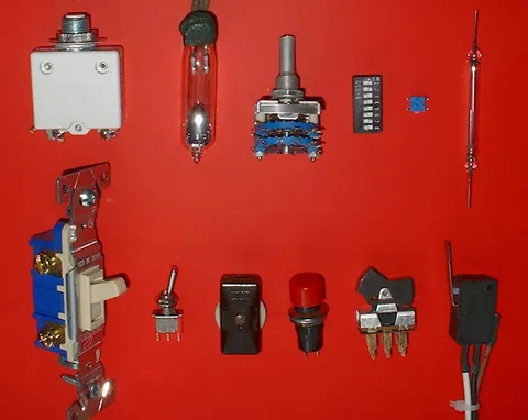 switch: a device to turn electric current on and off or direct its flow