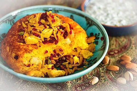 tahchin: an Iranian rice dish