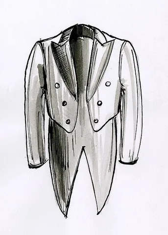 tailcoat: a formal evening jacket with an extended back panel; a dress coat