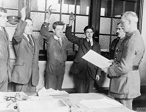 take the shilling: to enlist as a soldier in the British army or navy by accepting a shilling from a recruiting officer