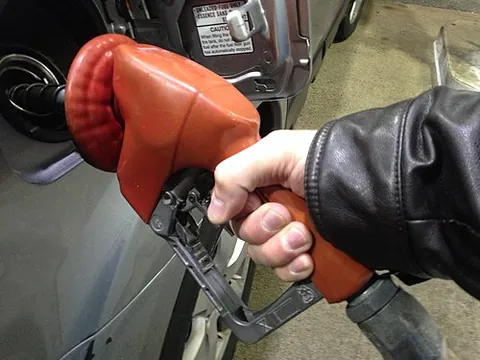 tank up: to fill up (for example, a tank in a vehicle with gas, petrol, etc.)