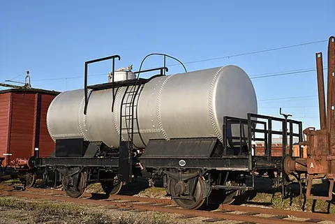 tank wagon: a rail wagon designed to transport liquids or gases