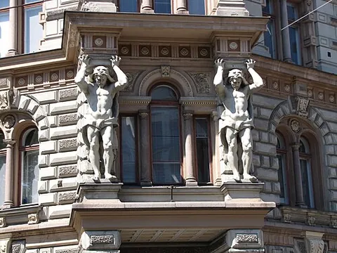 telamon: a figure of a man (often Atlas) used as a pillar for support