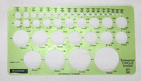 template: a physical object whose shape is used as a guide to make other objects