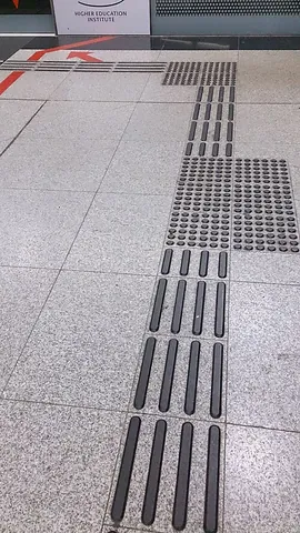 tenji block: a type of walkway paving tile, consisting of a dot array block and a line stack block, used to...