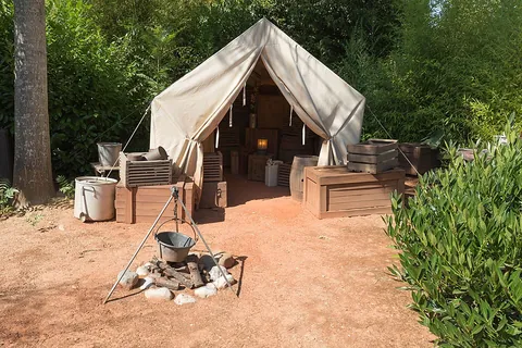 tent: a pavilion or portable lodge consisting of skins, canvas, or some strong cloth, stretched and...