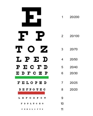 test card: a card printed with various letters or symbols, used in testing vision