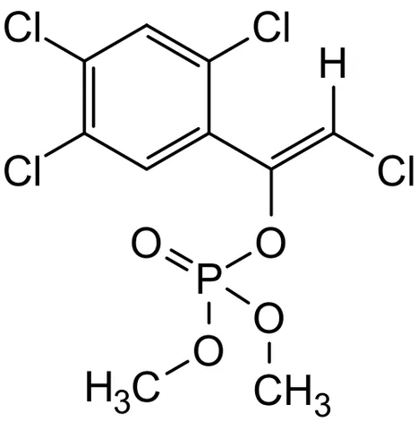 tetrachlorvinphos: an organophosphate insecticide used to kill fleas and ticks