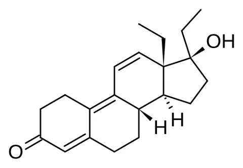 tetrahydrogestrinone: a banned anabolic steroid, C₂₁H₂₈O₂