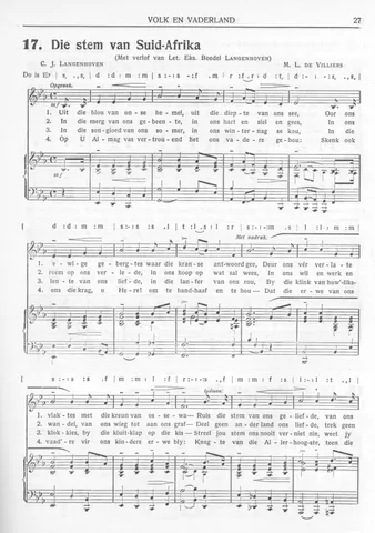 the call of south africa: a former national anthem of South Africa, created during the 1920s and used from the 1930s to the...
