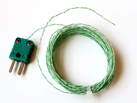 thermocouple: a transducer consisting of two different metals welded together at each end; a voltage is produced...