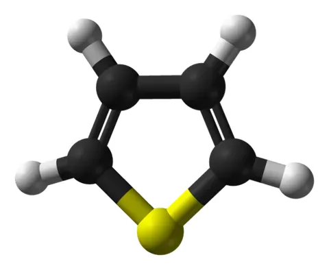 thiophene: any of a class of aromatic heterocyclic compounds containing a ring of four carbon atoms and a...