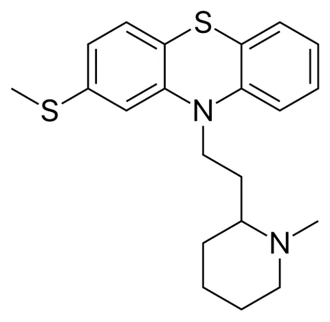 thioridazine: a synthetic compound derived from phenothiazine, used as a tranquillizer, chiefly in the treatment...