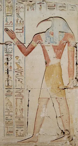 thoth: the ancient Egyptian moon god of wisdom, learning, and magic, usually depicted as an ibis or baboon