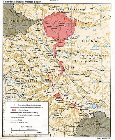 tianshuihai: a lake in Hotan County, Hotan prefecture, Xinjiang autonomous region, China, part of the disputed...
