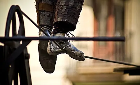 tightrope walking: the acrobatic feat of walking on a tightrope