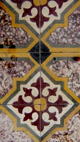 tile: a regularly-shaped slab of clay or other material, affixed to cover or decorate a surface, as in a...