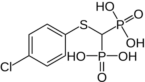 tiludronic acid: a bisphosphonate drug used for treatment of Paget's disease of bone