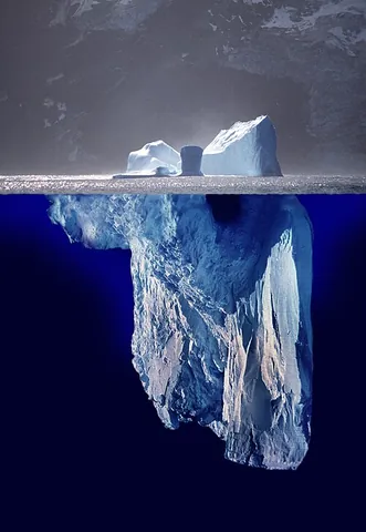 tip of the iceberg: a small indication of a larger possibility; the first part encountered of a problem that is much...