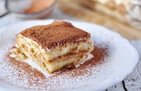 tiramisu: an Italian semifreddo dessert, originally from Veneto, made from ladyfinger biscuits, cocoa,...