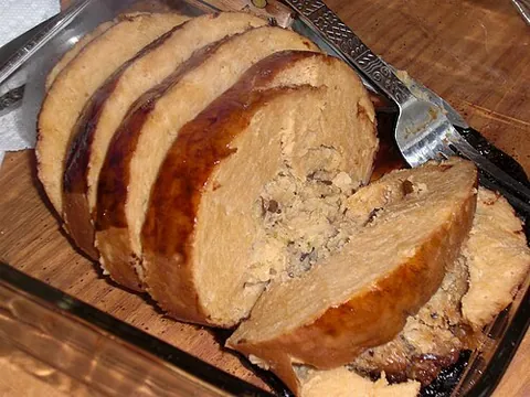 tofurkey: a meat substitute resembling turkey, usually made from tofu