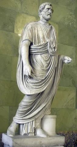togate: clad in a toga; represented in art as wearing a toga
