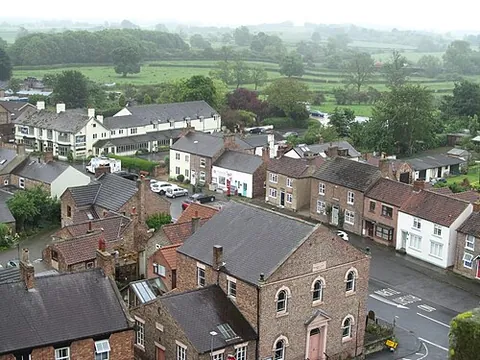 topcliffe: a village and civil parish in North Yorkshire, previously in Hambleton district (OS grid SE4076)