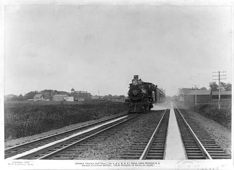 track pan: a long trough placed between the rails in a railroad track, which enabled a steam locomotive to...
