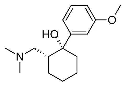 tramadol: a synthetic opioid analgesic administered orally in the form of its hydrochloride C₁₆H₂₅NO₂·HCl to...