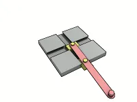 trammel of archimedes: a mechanism consisting of two perpendicular channels or rails, and a rod connected by pivots along...
