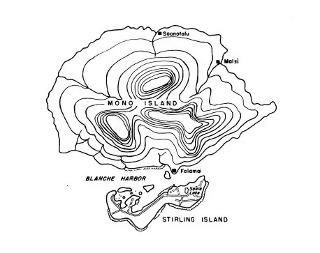 treasury islands: a small group of islands in the Solomon Islands; consisting of Mono Island and Stirling Island