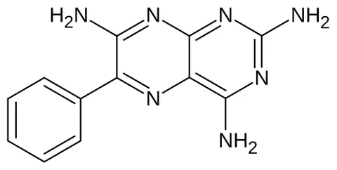 triamterene: a potassium-sparing diuretic used in combination with thiazide diuretics for the treatment of...