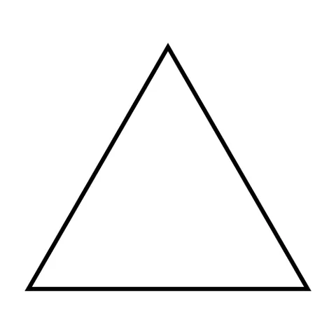 triangle: a polygon with three sides and three angles