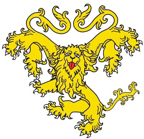 tricorporate: represented with three bodies conjoined to one head