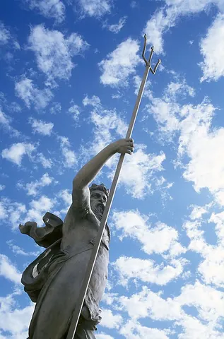 trident: a three-pronged spear somewhat resembling a pitchfork