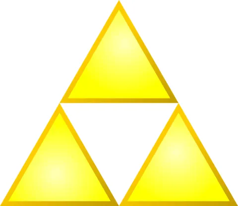 triforce: a shape composed of three equilateral triangles arranged in such a manner that a fourth triangle of...