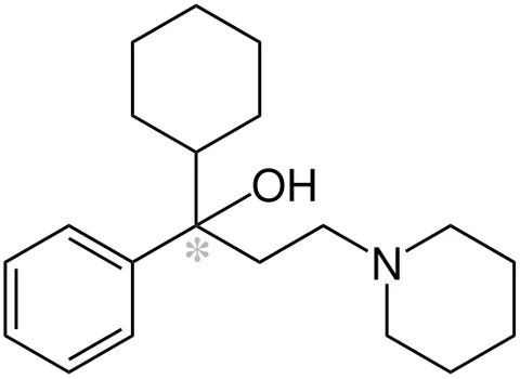 trihexyphenidyl: an antimuscarinic drug that has an antispasmodic action on smooth muscle and is used to treat...