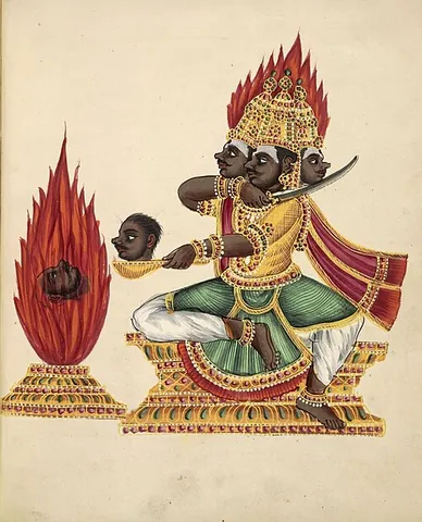 trishira: a three-headed rakshasa and son of Ravana and Dhanyamalini in the Ramayana