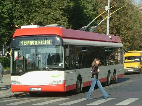 trolley bus: a bus, powered via overhead electric cables, that does not run on tracks