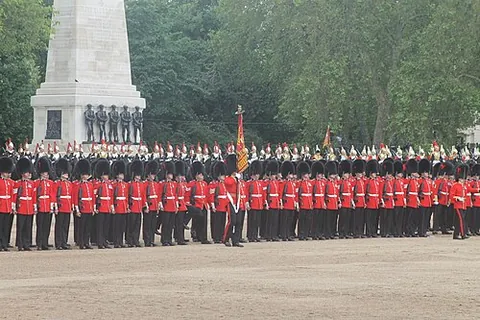 troop the colour: to perform the traditional military ceremony of having ensigns slowly march with their colours...