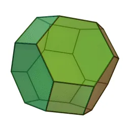 truncated octahedron: a zonohedron that has 14 faces (eight regular hexagons and six squares) and 36 edges and is an...