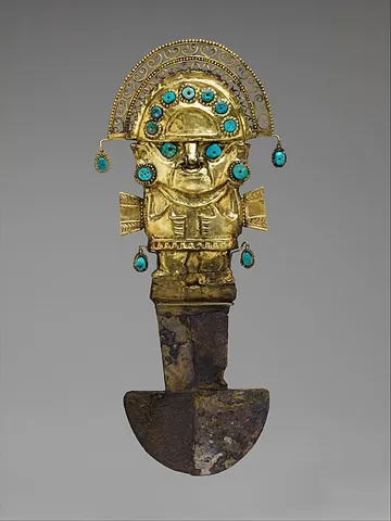 tumi: a ceremonial axe used by some Incan and pre-Incan cultures of South America