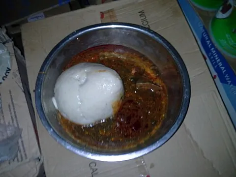 tuo zaafi: a staple food, made with maize or millet flower, commonly eaten in northern Ghana