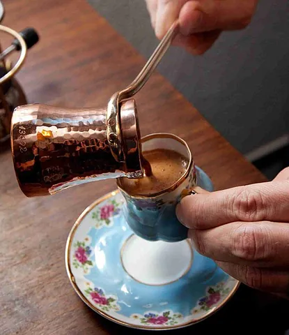 turkish coffee: coffee prepared by boiling finely powdered roast coffee beans in a pot, possibly with sugar, and...