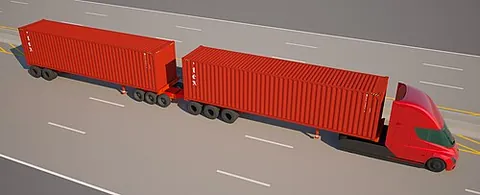 turnpike doubles: a tandem trailer operation, where two large hauling trailers are connected with a single axle,...