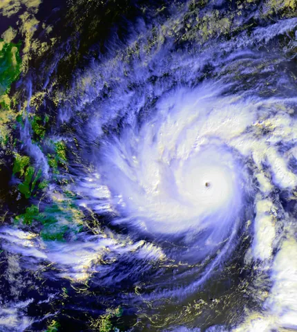 typhoon: a severe tropical cyclone; an intense, rotating storm
